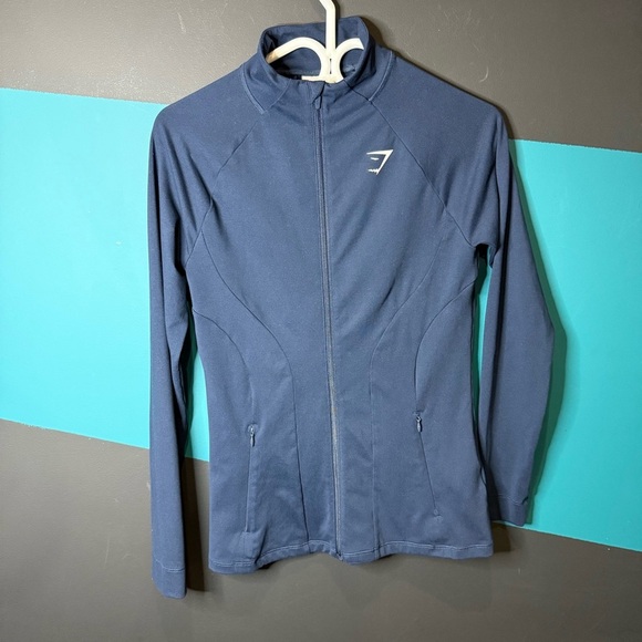 Gymshark Navy Full-Zip Jacket size Small - Picture 1 of 8